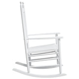 Rocking Chairs with Curved Seats 2 pcs White Solid Wood Fir