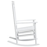 Rocking Chairs with Curved Seats 2 pcs White Solid Wood Fir - Rear View
