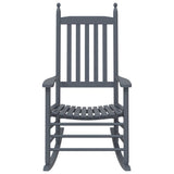Rocking Chairs with Curved Seats 2 pcs Grey Solid Wood Poplar
