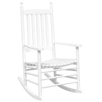 Rocking Chairs 2pcs with Foldable Table White Solid Wood Poplar
