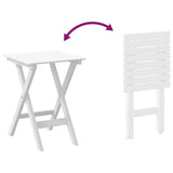Rocking Chairs 2pcs with Foldable Table White Solid Wood Poplar - 45-Degree Angle