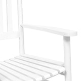 Rocking Chairs 2pcs with Foldable Table White Solid Wood Poplar - Rear View