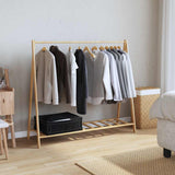 Clothes Rack with Shelves 106x34x102 cm Bamboo - Front View