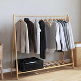 Clothes Rack with Shelves 106x34x102 cm Bamboo - Side View