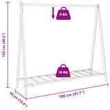 Clothes Rack with Shelves 106x34x102 cm Bamboo - Extra Image