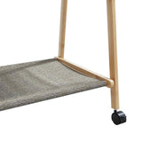 Clothes Rack with Shelves and Wheels 106x34x106.5 cm Bamboo - Low Angle