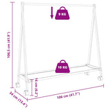 Clothes Rack with Shelves and Wheels 106x34x106.5 cm Bamboo - Extra Image