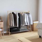 Clothes Rack with Shelves 106x34x102 cm Bamboo - Front View