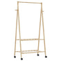 Clothes Rack with Shelves and Wheels 96x45.5x155.5 cm Bamboo