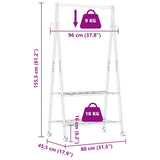 Clothes Rack with Shelves and Wheels 96x45.5x155.5 cm Bamboo - Extra Image