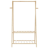 Clothes Rack with Shelves 96x45.5x150.5 cm Bamboo