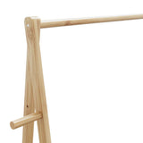 Clothes Rack with Shelves and Wheels 132x45.5x155.5 cm Bamboo - Close-Up Angle