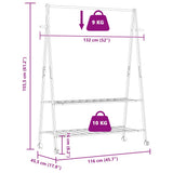 Clothes Rack with Shelves and Wheels 132x45.5x155.5 cm Bamboo - Extra Image