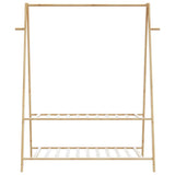 Clothes Rack with Shelves 132x45.5x150.5 cm Bamboo - Top-Down View