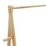 Clothes Rack with Shelves 132x45.5x150.5 cm Bamboo - Close-Up Angle