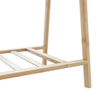Clothes Rack with Shelves 132x45.5x150.5 cm Bamboo - Low Angle