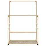 Clothes Rack with Shelves and Wheels 90x35x155 cm Bamboo