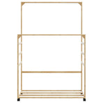 Clothes Rack with Shelves and Wheels 90x35x155 cm Bamboo