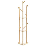 Coat Stand with Hooks and Shelves 39x33x166 cm Bamboo