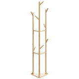 Coat Stand with Hooks and Shelves 39x33x166 cm Bamboo - Side View