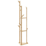 Coat Stand with Hooks and Shelves 39x33x166 cm Bamboo - 45-Degree Angle