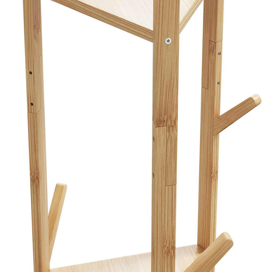 Coat Stand with Hooks and Shelves 39x33x166 cm Bamboo