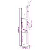 Coat Stand with Hooks and Shelves 39x33x166 cm Bamboo - Low Angle