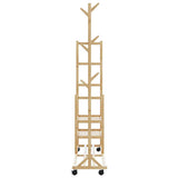 Clothes Rack with Shelves and Wheels 100x38x175.5 cm Bamboo