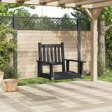 Garden Swing Chair with Metal Chains Black Solid Wood Fir - Side View