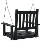 Garden Swing Chair with Metal Chains Black Solid Wood Fir - Rear View