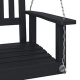 Garden Swing Chair with Metal Chains Black Solid Wood Fir