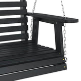 Garden Swing Bench with Metal Chains Black Solid Wood Fir