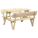 Picnic Table for 4 Kids with Umbrella Hole Solid Wood Fir - Front View