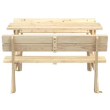 Picnic Table for 4 Kids with Umbrella Hole Solid Wood Fir - Top-Down View