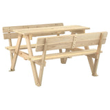 Picnic Table for 4 Kids with Umbrella Hole Solid Wood Fir - Rear View