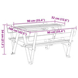Picnic Table for 4 Kids with Umbrella Hole Solid Wood Fir