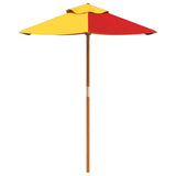Garden Umbrella for Kids with Wooden Pole Ø120x140 cm - Side View