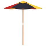 Garden Umbrella for Kids with Wooden Pole Ø120x140 cm - Top-Down View