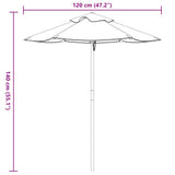 Garden Umbrella for Kids with Wooden Pole Ø120x140 cm
