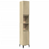 Bathroom Cabinet Sonoma Oak 30x30x190 cm Engineered Wood - Front View