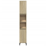 Bathroom Cabinet Sonoma Oak 30x30x190 cm Engineered Wood - Side View