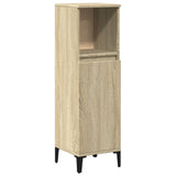 Bathroom Cabinet Sonoma Oak 30x30x100 cm Engineered Wood - Front View