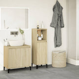 Bathroom Cabinet Sonoma Oak 30x30x100 cm Engineered Wood - Side View