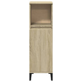 Bathroom Cabinet Sonoma Oak 30x30x100 cm Engineered Wood - Top-Down View