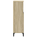 Bathroom Cabinet Sonoma Oak 30x30x100 cm Engineered Wood - 45-Degree Angle