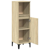 Bathroom Cabinet Sonoma Oak 30x30x100 cm Engineered Wood - Close-Up Angle