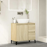Bathroom Cabinet Sonoma Oak 65x33x60 cm Engineered Wood - Side View
