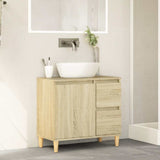 Bathroom Cabinet Sonoma Oak 65x33x60 cm Engineered Wood - Side View