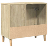 Bathroom Cabinet Sonoma Oak 65x33x60 cm Engineered Wood - Rear View