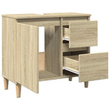 Bathroom Cabinet Sonoma Oak 65x33x60 cm Engineered Wood - Low Angle